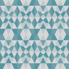 Geometric green and grey seamless pattern