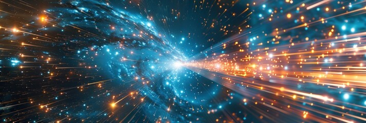 Fototapeta premium Abstract Space Exploration: A Journey Through Cosmic Lights