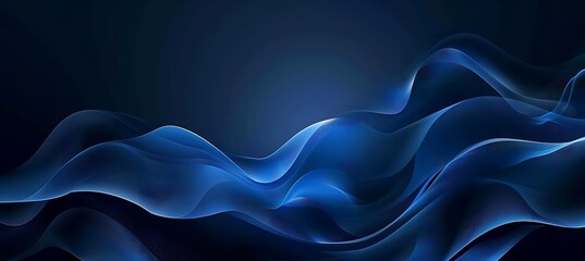 Obraz premium Elegant blue geometric background with smooth wave patterns, perfect for business designs, websites, or creative visuals needing a futuristic touch