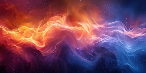 Fototapeta premium Abstract Cosmic Landscape of Glowing Waves