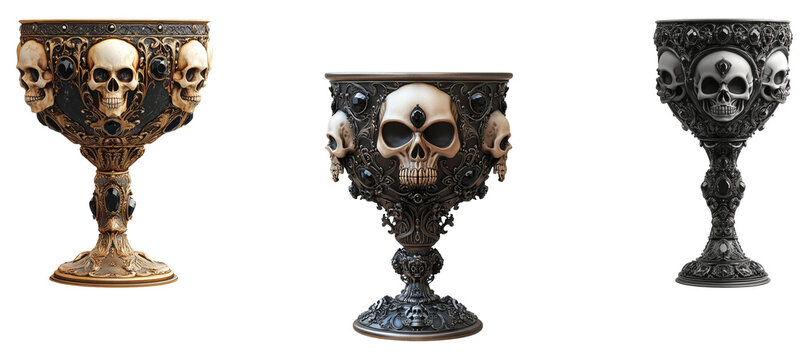 Decorative Skull Goblets with Unique Designs