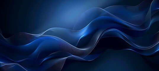 Fototapeta premium Bright blue geometric design with soft wavy lines creating a stylish and clean background for modern digital projects, presentations, or branding.
