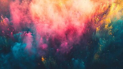 Fototapeta premium Colorful explosion of powdered pigments creates vibrant cloud in the air during festival