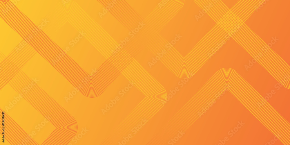 Poster Abstract orange gradient geometric shape futuristic background. Abstract modern technology and business concept script geometric shine and layer elements vector for business presentation background.