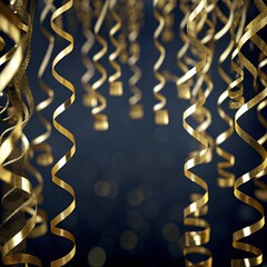 Luxury black 3D textured background with glamour gold decor.