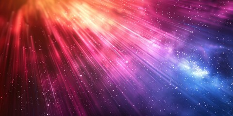 Fototapeta premium Cosmic Lightshow: A Stellar Symphony of Color and Light