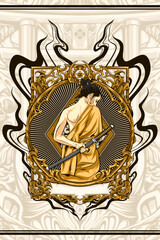 samurai girl illustration