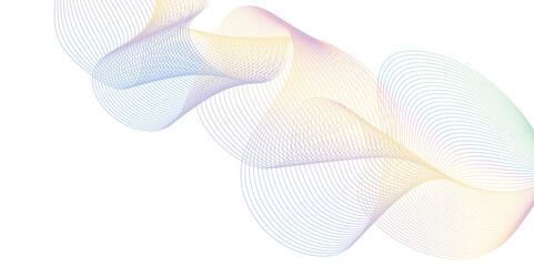 Abstract multicolor gradient wave lines vector background, twisted curve lines and blend effect, frequency sound wave lines, 3d contour line patterned background illustration.	