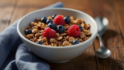 Simple Granola Bowl with Berries