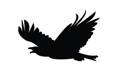 Flying Eagle Silhouette Design  And Vector Illustration. 