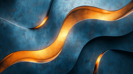 Abstract grey and gold waves for textuer or background