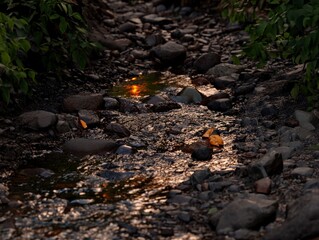 Obraz premium Stream Reflections at Dusk