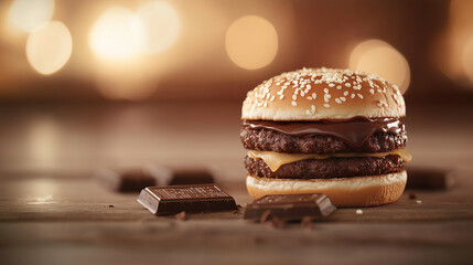 American Burger with Dubai Chocolate Fusion Culinary Experiment