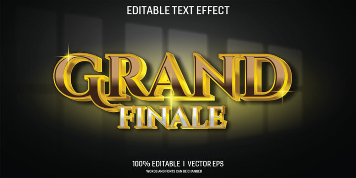 grand finale vector 3d text effect with modern style design