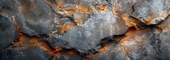 Abstract Rock Formation with Orange and Gray Hues