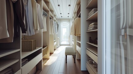 Obraz premium Modern Scandinavian Walk-in Closet