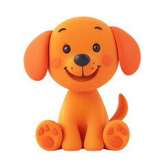 Cute orange cartoon dog character with a joyful expression, perfect for children's content and pet-related themes.