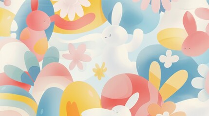 Modern Easter Background with Geometric Patterns