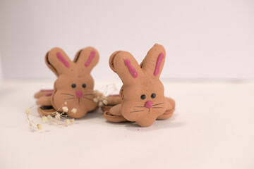 Easter macaron bunny shape for easter celebrations.