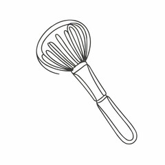 Minimalist Line Drawing of a Makeup Brush