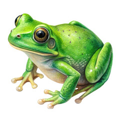 Obraz premium a green frog on white background