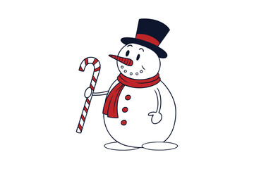 Christmas iceman snowman vector art illustration white background