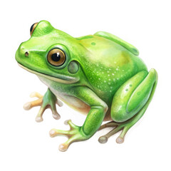 Obraz premium a green frog on white background