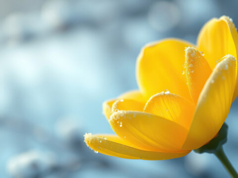 Close-up shot of yellow blosom flower in winter, Yellow, Season