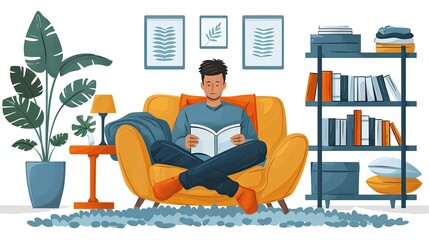 Fototapeta premium Person folding clothes while relaxing in a cozy living room