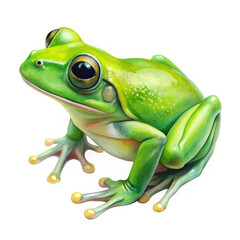 Obraz premium a green frog on white background