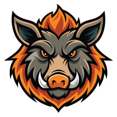 Boar Head Logo Vector Illustration in High Detail for Branding and Design Projects
