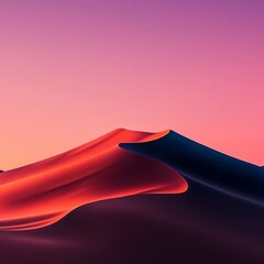 Vibrant sunset colors illuminate a majestic sand dune landscape.