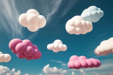 Obraz premium Enchanting Playful Cloud Shapes in a Bright Sky