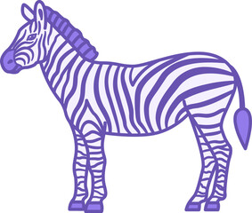 Zebra Color Icon. Vector Illustration. Mammal, Striped Horse. Animal Concept