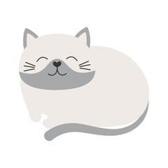 cartoon cat, flat style