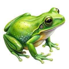 Obraz premium a green frog on white background
