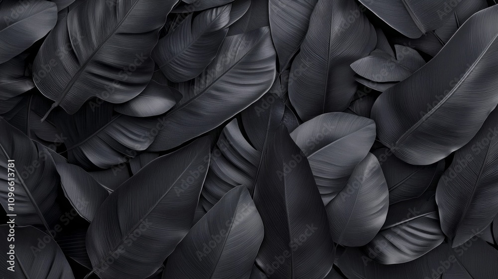 Poster a close up of black feathers with a dark background