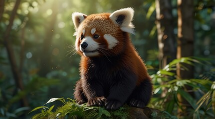 Fototapeta premium Cute red panda