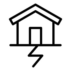 Earthquake icon. Vector line icon