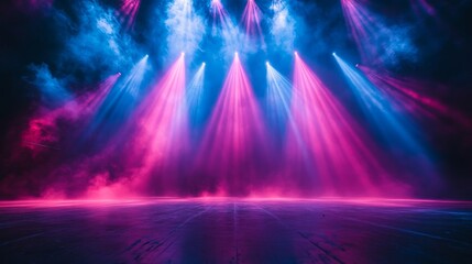 Stage Lighting Design Blue Pink Beams Smoke