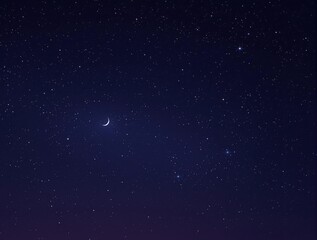 Fototapeta premium Starry night sky with a crescent moon and constellations, starry night, universe