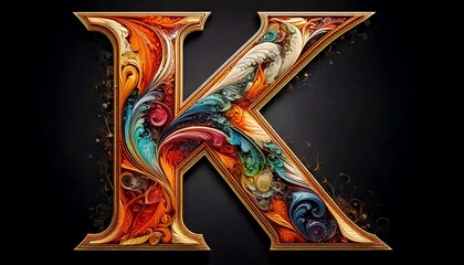 Naklejka premium Capital letters on antrasit colored isolated background with abstract filling