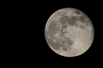 Full Moon Close-Up Against Night Sky