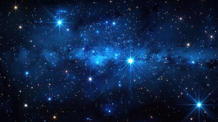 Obraz premium A vast expanse of deep space with a scattering of stars and nebulae.