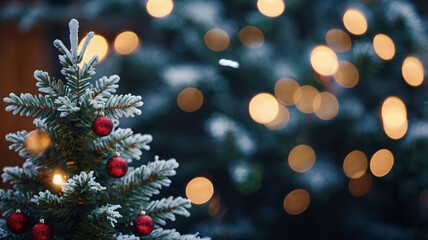 christmas tree with lights generative AI