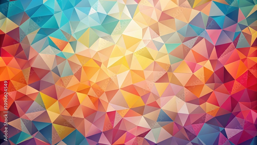 Fototapete abstract geometric pattern of colorful triangles forming a vibrant and textured background