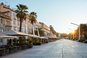 Riva promenade in Split old town in Croatia