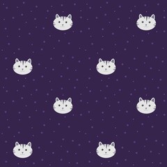 Seamless pattern with cats print