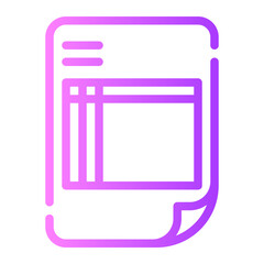 sheet gradient icon