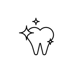 clean tooth vector icon outlined style.